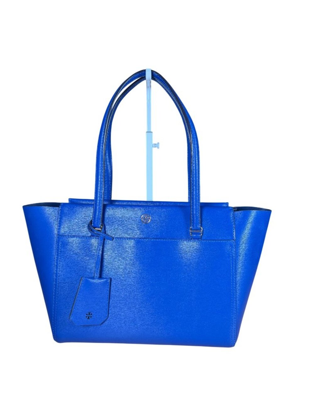 Tory Burch Blue Leather Parker Tote Shoulder Bag